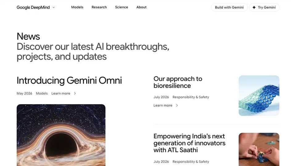 Google DeepMind 网站预览