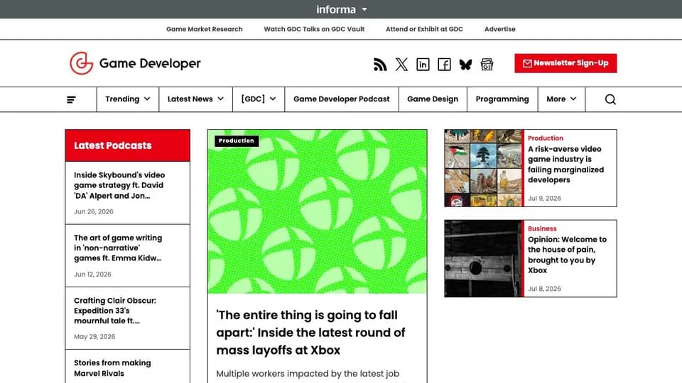 Game Developer 网站预览