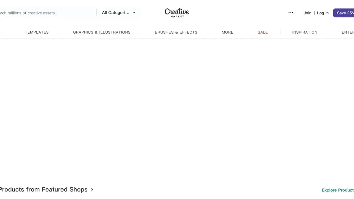 Creative Market 网站内容预览